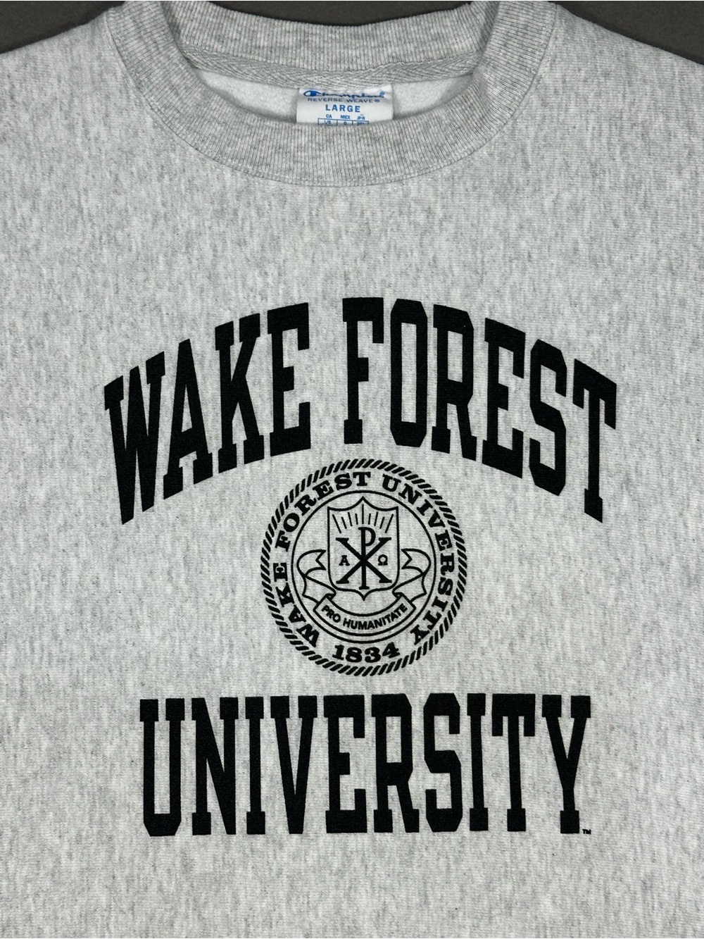 Champion Reverse Weave Wake Forest University Crewneck Sweatshirt Gray L - Picture 7 of 16